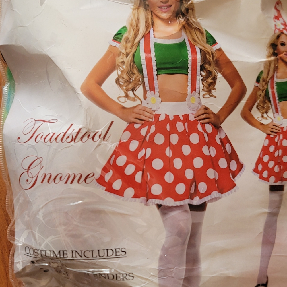 New Rare Mushroom Gnome Sexy COSTUME   SIZE S/M
